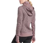 Athleta Triumph Printed Hoodie in Smoked Almond Brown Lynx Purple Print, Small Photo 1
