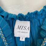 MISA Los Angeles  Rosella Tiered Mini Dress Turquoise Blue Size Small Metallic Photo 5