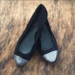 Ann Taylor EUC glitter suede black flats sz 7.5 Photo 1