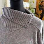 Vintage 80s/90s Oak Tree Taupe Confetti Knit Button Turtleneck Sweater Size XL Photo 3
