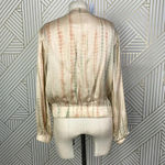 Frye Mandira Tie Dye Drapey Zip Bomber Jacket in Tan Beige Size US XS Photo 8