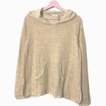 HelloNite revolve sweatshirt loose knit jersey pullover hoodie in natural Small Tan Photo 0