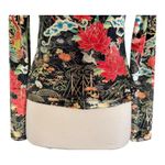 CLIO Vintage 90s Y2K Japanese Floral Velvet Velour Rhinestone Bell Sleeve Top M Size M Photo 4