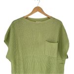 Heyson Open Knit Sweater in Light Sage size 1X Cap Sleeves Pocket NWT Green Photo 3