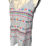 THML Savanna Jane Gray Striped Top with Multicolor Embroidered Geometric Accents Photo 1