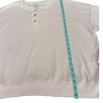 DONNI. Womens Terry Henley Pullover Sweatshirt Top Size XL Pink 3 Button Cropped Photo 7