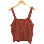 Marine layer  Dylan Smocked‎ Cotton Tank-Baked Clay XL NWOT Photo 4