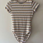 American Eagle Adorable Pastel Striped Bodysuit Short Sleeve Photo 0