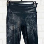 Spanx Black Faux Leather High Waisted Leggings Size S/P Shimmery Material Photo 2