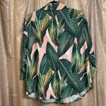 Show Me Your Mumu  peach green tropical leaf button down Murphy top, size M Photo 4