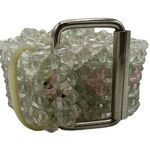Vintage Y2K One Size Clear Beaded Belt With Pink & Green Accents Photo 0