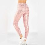 Fabletics Oasis PureLuxe High-Waisted 7/8 Leggings | Pink Floral Foil Design XXS Photo 7