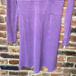 Horny Toad  Purple Micro Stripe Long Sleeve Tomboy Faux Wrap Dress Women's Small Photo 3