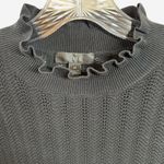 J.Crew Ponte Ruffle Neck Mock Sweater in Black Size Medium AK180 Photo 3
