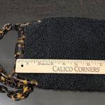 Vintage CHRISTIAN LIVINGSTON Black Crochet Tortoise Chain Clutch Shoulder Bag Photo 9
