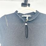 Cotélac Womens Linen Wool Blend Quiet Luxury Short Sleeve Collared Knit Top M Black Size M Photo 2