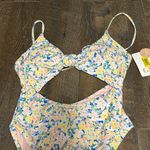 Gianni Bini New GB One Piece Swimsuit, Multicolor Floral, Neck Strap-Tie Small Photo 1