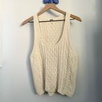 Free People  Large High Tide Cable Knit Tank Cream Fall Boho Minimal Fisherman Photo 1