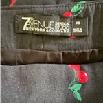 7th Avenue Design Studios Cherry Print Straight Skirt XS Black Photo 2