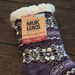 Muk Luks Fairisle Gripper Cabin Socks NEW Purple One Size Photo 2