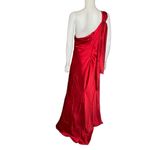 AQUA FORMAL Satin One Shoulder Gown Red Women’s Sz 12 Photo 5