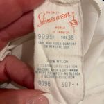 Vintage 60s White Ivory Full Slip Lace Trim Nylon Vneck M 38 Size M Photo 4