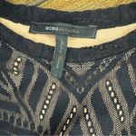 BCBGMAXAZRIA Black and Nude Short Sleeve Lace A-Line Shift Maternity Dress Sz L Photo 6