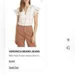 Veronica Beard Veronica‎ Beard Milly Plaid Flutter Sleeve Shirt size Medium in Multi Photo 13