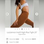 Lululemon Instill High Rise Tights Leggings Copper Brown Size 0 Photo 2