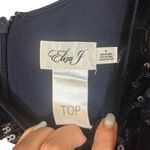 Eliza J  Navy Blue & Silver Sequin Floral Velvet Sleeveless Gown Women Sz 6 Photo 8