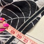 Cynthia Rowley  Black White Linen Leaf Balloon Sleeve  Crop Top Size Small New Photo 3