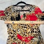 Thalia Sodi  Animal Print Baroque Chain Ruched Dress Size M Photo 8