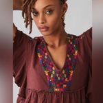 Anthropologie By  Short Sleeve Top Embroidered NWT $98 Medium SOFT Photo 1