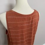 prAna Tank Top Foundation Scoop Neck Pocket Stretch Modal Striped Rust White Photo 5