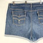 Cato  Plus Size 28W Denim Shorts Dark Blue Jean High Rise 5 Inch Cuffed 1651 Photo 5