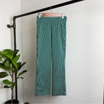 H&M -`♡´- Free!  Cropped Green White Stripe Trouser Pant Size 2 Photo 1