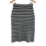 POL NEW‼️ Black & White Striped Crochet Midi Skirt, Medium Photo 4