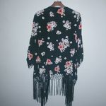 Torrid  0 Floral Black Heavy Fringe Cardigan Plus Photo 3