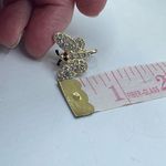 Vintage rhinestone encrusted butterfly earrings. Gold Photo 3