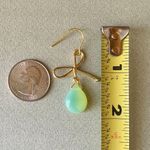 Handmade beautiful quality Czech glass beads ribbon dangle earrings 🎗💚 Photo 3