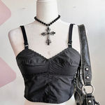 Vintage Black Bustier Corset, Y2K 2000S Retro Indie‎ Sleaze Gothic Clubwear XS Photo 0