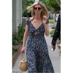 Tolani 💕NICKY HILTON x 💕 Silk Montauk Midi Dress ~ Navy Blue Anchor Print XS Photo 7