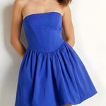 Amanda Uprichard  Pompeo Strapless Mini Dress, Cobalt, Medium Photo 0