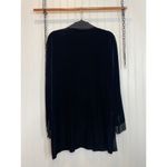 Liz Claiborne  Womens Black Velvet Long Sleeve Button Up Shirt Size L Photo 1