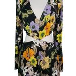AFRM NEW Assi Floral Cutout Detail Long Sleeve Knit Dress Black Size M Photo 5