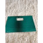 Emerald Green Crocodile Embossed oversized Clutch Bag Handbag Structured Photo 4