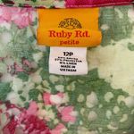 Ruby Rd. Pink and Green Floral Gold Zipper Jacket Size 10P Photo 2