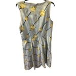 Talbots Crisp Tulip Sleeveless Fit Flare Dress Stripe 14 W/ Blue Sweater Size L Photo 3