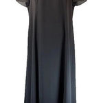 Talbots Vintage‎  Black Maxi Dress Chiffon Size 18 Short Sleeve Timeless Classic Photo 0