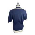 Norton Mcnaughton  Vintage Navy Knit Top Gold Crew Neck Short Sleeve Women's M‎ Photo 4